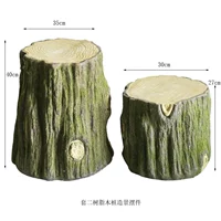 Набор из двух больших пней для ландшафтного дизайна из смолы.