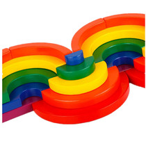 kidpik large particles creative solid wood rainbow wood assembly building blocks toy childrens New Year birthday gift