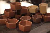 Pot obsession with strong hexagonal square cup pure entirely handmade Benshan green clay purple sand cup Yixing section mud tea cup Masters cup