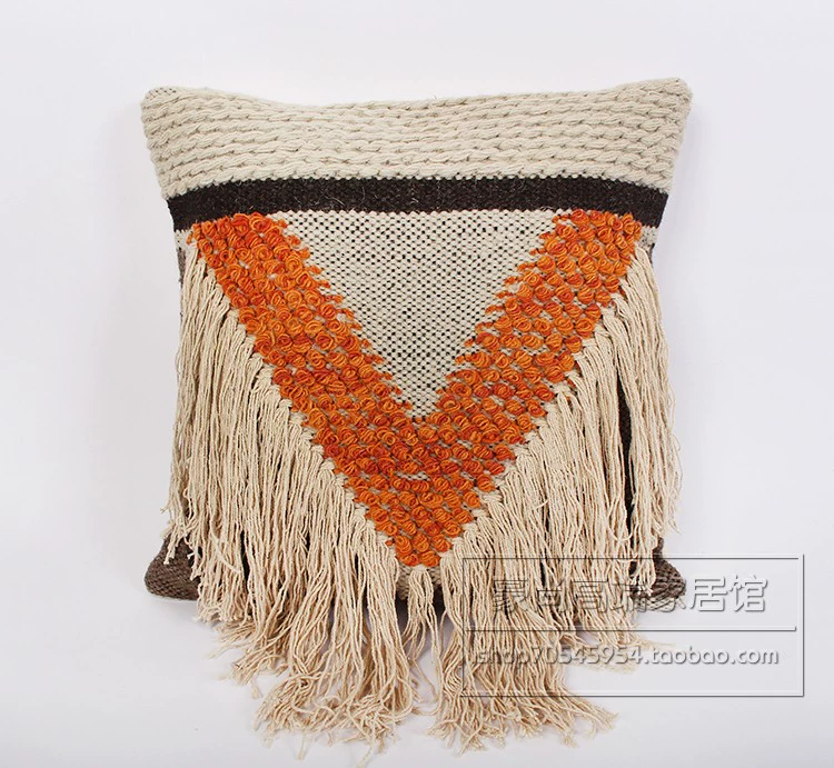 Nhập khẩu Ấn Độ sợi bông ba chiều KILIM dệt thủ công với gai thoải mái gối đệm quốc gia phòng gió mô hình - Trở lại đệm / Bolsters gối ghế