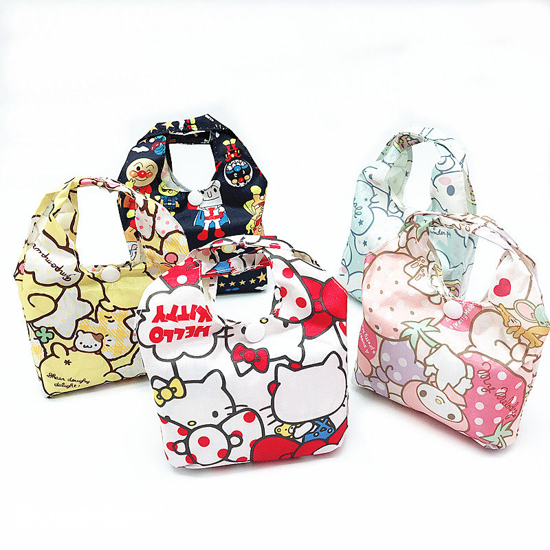 New creative grocery shopping folding environmental protection bag thickened waterproof canvas shopping bag large-capacity portable one-shoulder hand bag