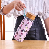 Cartoon cup set baby bottle thermos bag tin foil portable with carry rope Fresh-Keeping set student summer beverage bottle cold bag