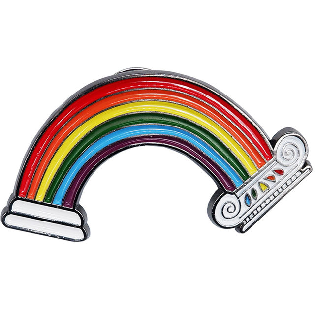 Rainbow ໂຄ້ງ Roman ຖັນ brooch ໂລ ຫະ ທີ່ ມີ ອໍາ ນາດ ຮ້ານ ຕົ້ນ ສະ ບັບ ຂອງ ປະ ທານ ແຫ່ງ ການ ອອກ ແບບ ສ້າງ ສັນ homemade badge fixed