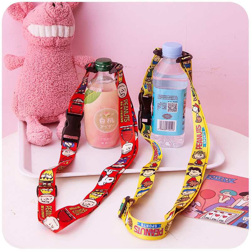 Drink bottle lanyard Mineral water strap Fashion Japanese girl Sesame Street water cup belt portable strap