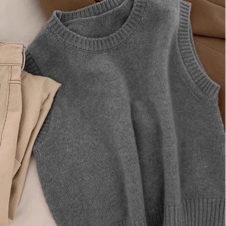 Autumn and Winter Hot-Selling 100% Pure Wool Vest for Women, Short Sleeveless Shirt Pullover, Korean Style Outerwear Pullover Sweater Autumn and Winter Hot-Selling 100% Pure Wool Vest for Women, Short Sleeveless Shirt Pullover, Korean Style Outerwear Pullover Sweater