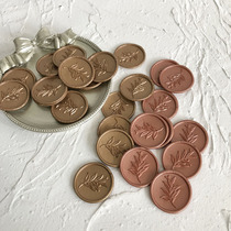 Bronze golden olive branch fire paint wax sticker fire paint Wax label Wax envelope seal
