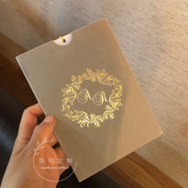 Custom gray fleece paper card set European tassel wedding invitation hot stamping invitation letter invitation business invitation