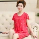 Bộ đồ ngủ phụ nữ mùa hè cotton lụa cotton tinh khiết áo vest ngắn tay bà mẹ trung niên không tay mùa hè cotton lỏng phù hợp với dịch vụ nhà - Giống cái