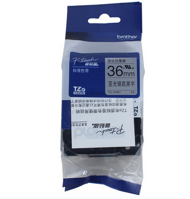 Brother TZe-SM961 Sign Machine Ribbon TZ-SM961 Suboptical Silver Bottom Black Character Strong Sticky 36mmPT-3600
