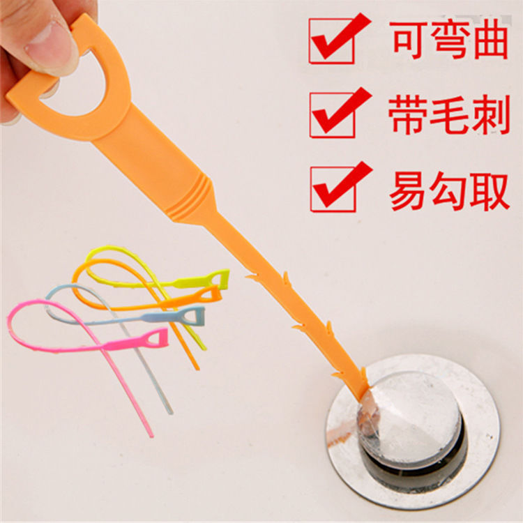 Creative sewer to hook hair leakage in the hair of the flush transducer bathroom sink anti-clogging cleaning hook