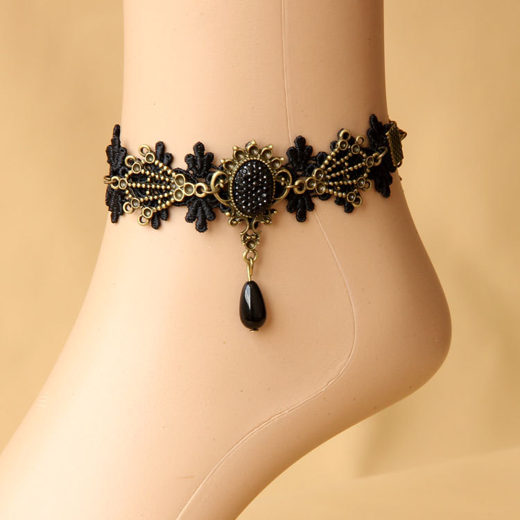 Madness Nhật Bản và Hàn Quốc cao cấp thời trang handmade cá tính thanh lịch gợi cảm sang trọng bằng đồng hợp kim ren vòng chân ren vòng chân nam
