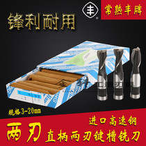 Normal Cooked Fullplate Milling Cutter Straight Shank Keyway Milling Cutter 2 Blades High Speed Steel Coarse Teeth Milling Cutter 5 6 8 10 12 12 20 20