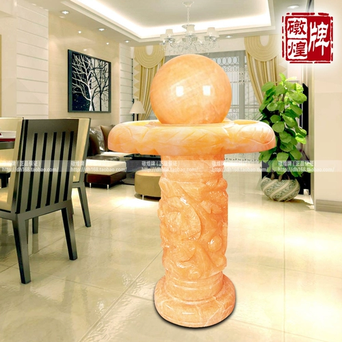 Рис Желтый нефрит Фэн Шуи мяч Большой драконная колонна текущий водный ландшафтный мастерство