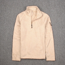 Autumn and winter new warm thickened pull plush mens stand collar half pull chain pullover leisure outdoor sports sweater plus size