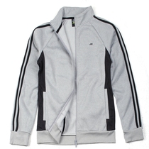 Mens autumn and winter running basketball training color stand-up collar plus size zipper cardigan velvet thickened sports sweater