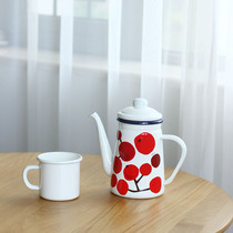 Rain Florite Enamel Thickened curled enamel Kettle Cold Kettle Coffee Maker