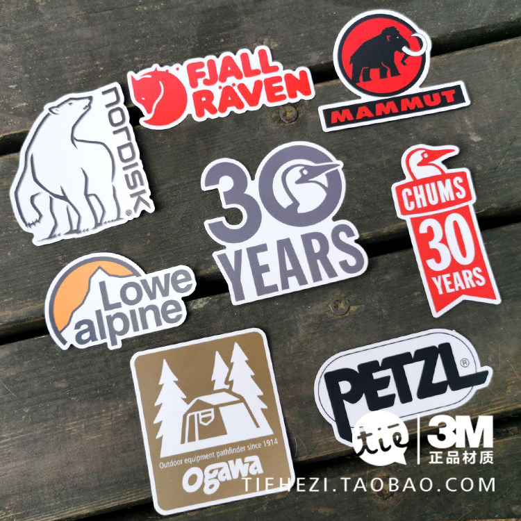 Outdoor Camping Sticker Pull-Lever Case Suitcase Car Notebook Skateboard Guitar Sticker 3M Waterproof Sticker