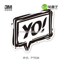 YO Words Stickers Pull Bar Box Surfboard Snowboard Ski notebook Refrigerator suitcase personality waterproof 3M stickers
