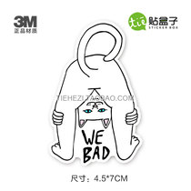 WE BAD Tide Brand Sticker Dead Flying Sticker Luggage Notebook Tide Brand luggage case Waterproof Personality