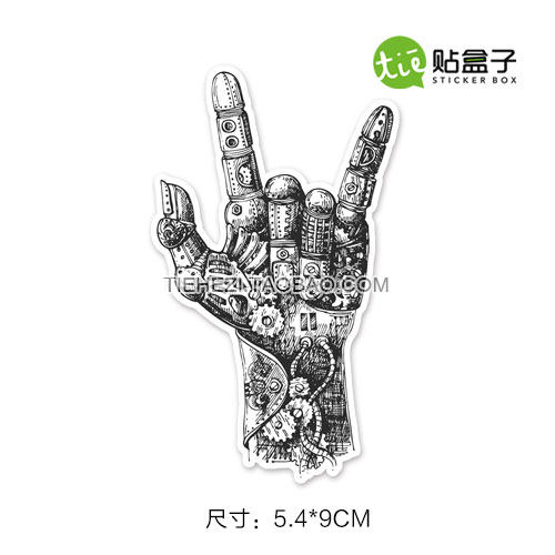 Mechanical gesture stickers suitcase Suitcase Pull-Lever Case stickers Laptop Mobile Phone Personality Waterproof Stickers