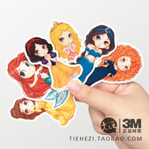 White Snow Princess Stickers Suit Hand-painted Cartoon Notebook Sticker Suitcase Sticker Skateboard Sticker Waterproof