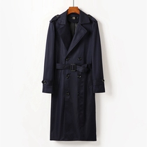 2021 new spring trench trench coat mens long over-the-knee British style double breasted plus fat plus size handsome coat tide