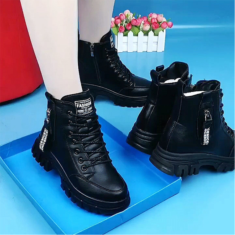 Thick-Soled Martin Boots for Women 2026 New Autumn and Winter Fashion Versatile Flat Cotton Shoes Wool-Lined Thickened Warm Short Boots Thick-Soled Martin Boots for Women 2026 New Autumn and Winter Fashion Versatile Flat Cotton Shoes Wool-Lined Thickened Warm Short Boots