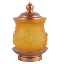 Buddha supplies Glass relief Lotus Holy Water cup Water purification Gong Cup Water supply cup Guanyin Buddha merit cup
