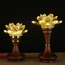 LED colorful crystal Lotus lamp Buddha offering Lamp Buddha Hall Buddha front Changming offering Buddha Lamp God of Wealth Lamp Guanyin Lotus Lamp