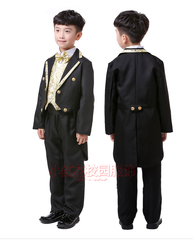 Chàng trai tuxedo hoa cô gái Set Set Anh vest Bộ đồ nhỏ cho trẻ em Hiệu suất biểu diễn Piano Dịch vụ biểu diễn đồ bộ cho bé gái