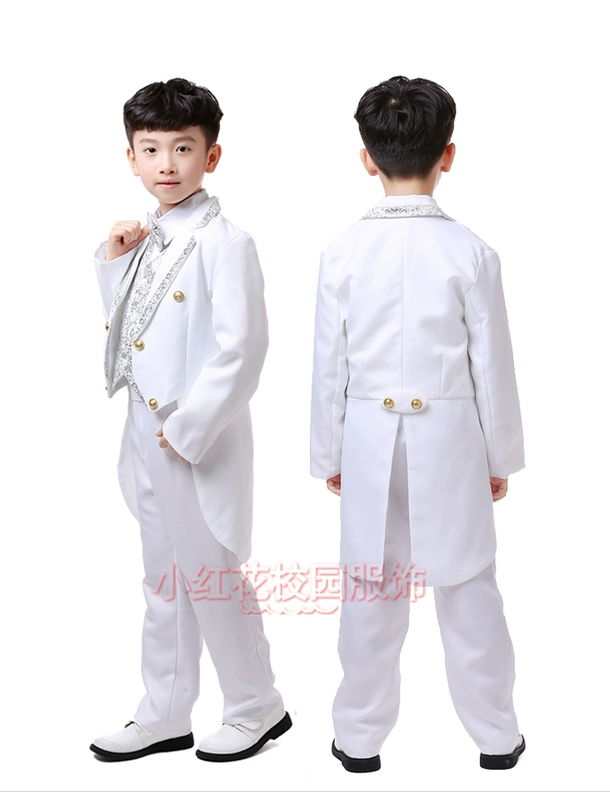 Chàng trai tuxedo hoa cô gái Set Set Anh vest Bộ đồ nhỏ cho trẻ em Hiệu suất biểu diễn Piano Dịch vụ biểu diễn