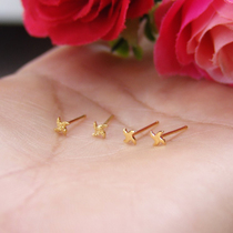 999 pure gold birth year transfer small earrings foot gold mini pocket small windmill earrings gold women good luck downwind