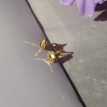 999 pure gold womens earrings gold leaf earrings small maple leaf office worker earrings small pure gold pocket ring