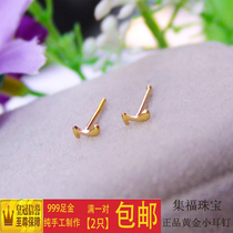 999 gold note earrings Korean version of the Tide womens mini gold earrings music symbols pure gold earrings