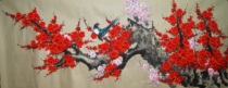 Special Price Pure Hand Painted small Six-ruler State Flowers Birds Red Plums Plum Tip Living-dining Room Decoration Feng Shui Character Painting Chinese Painting 13