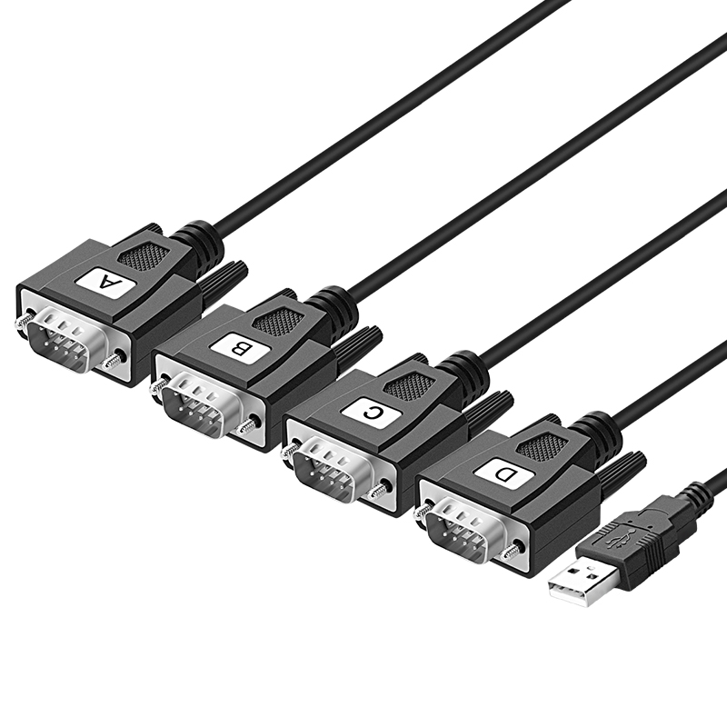 ZTEK Ltech usb to RS232 serial port cable 4 ports db9 pin male COM