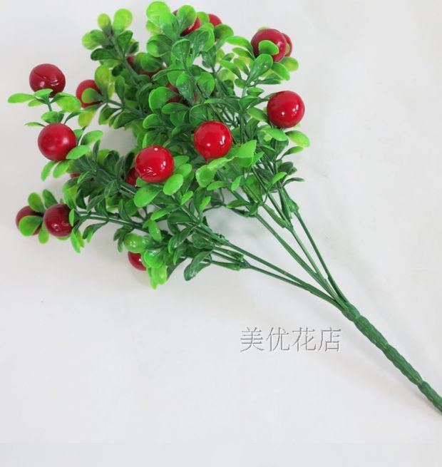 Mô phỏng, chùm ớt nhỏ, hoa giả, trái cây phong phú, trái cây nhựa đỏ, trang trí nhà hàng, vách ngăn nhà hàng, trang trí máng hoa - Hoa nhân tạo / Cây / Trái cây cây mai giả