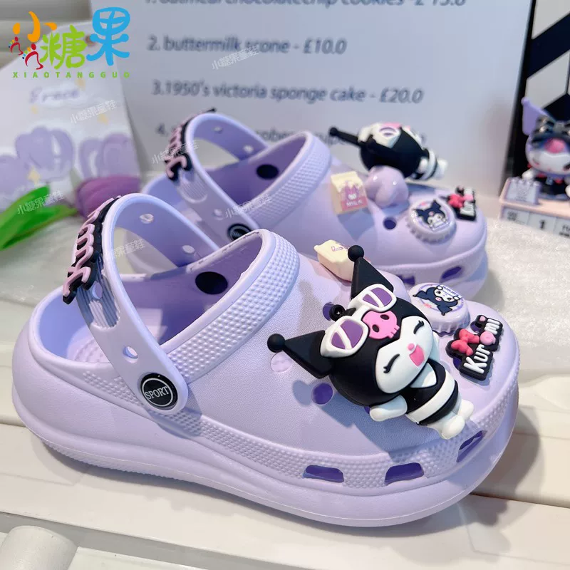 Детские тапочки 2025 новинки ЖGirls' фиолетовые обувь на толстой подошве Croc Женские лёгкие куртки женская модная верхняя одежда