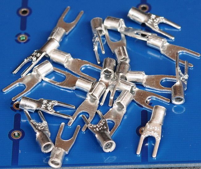 Y-type cold-pressed terminal block Fork-shaped audio DIY machine terminal block copper plating Y plug