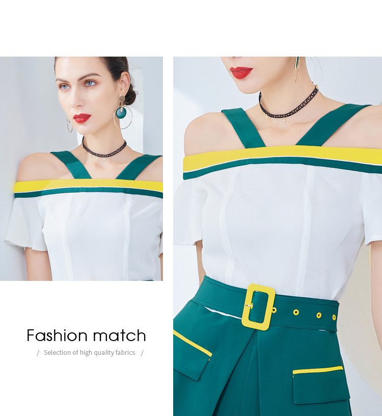 Baisi đầm nữ 2019 hè mới thời trang sling một từ vai áo phồng tay áo nữ - Sản phẩm HOT áo đầm