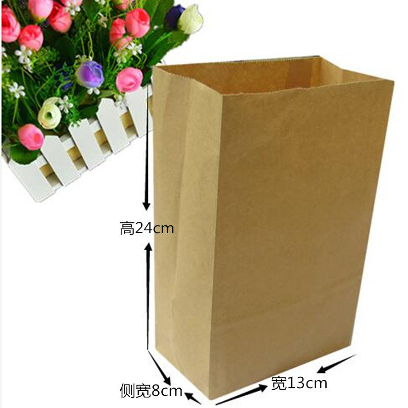Square bottom duck neck kraft paper bag food bag 100 must