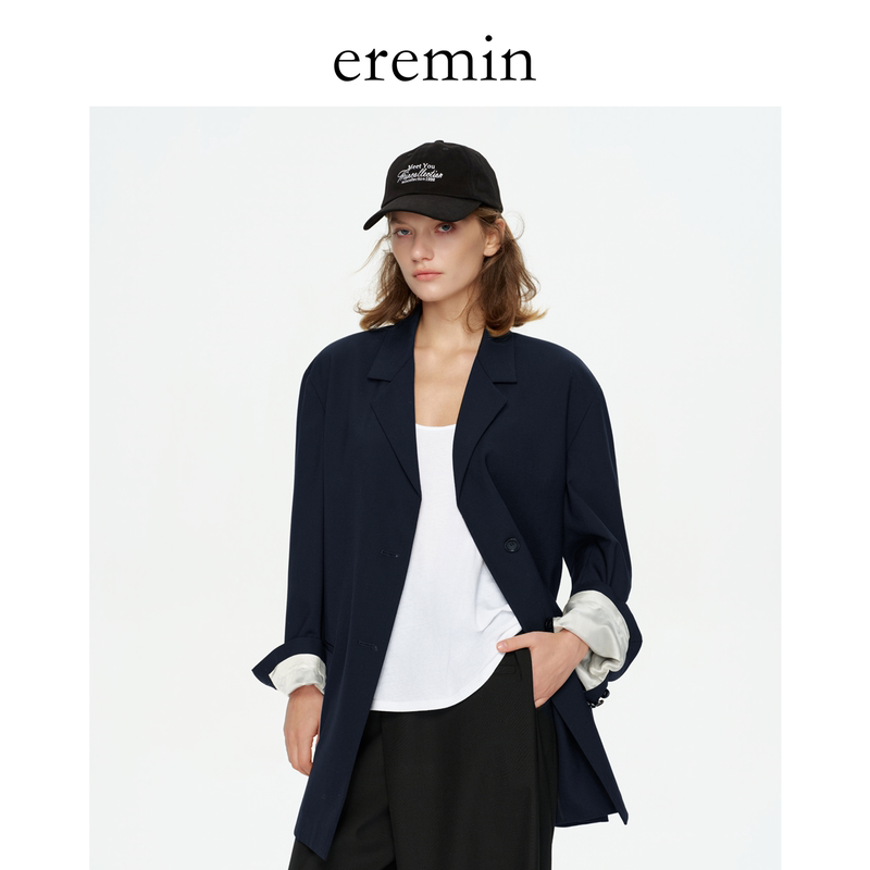 Eremin Lin Moqing/Classic Suit/Sheep Wool Blend Oversized Commuter Loose Versatile Lapel Blazer