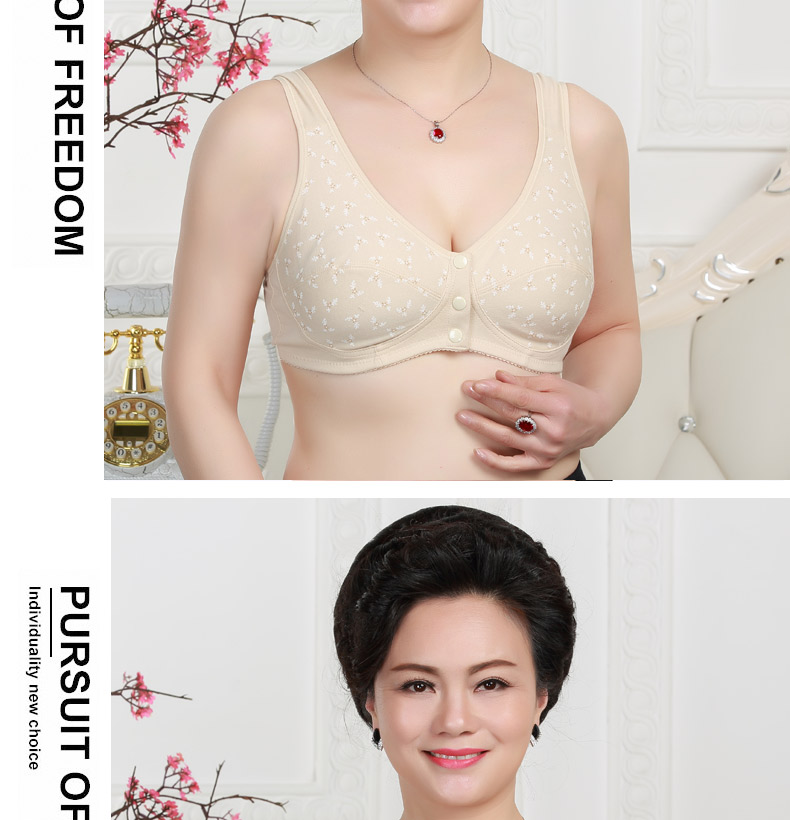 Trung niên và cũ cotton khóa trước áo ngực mẹ cỡ lớn không có vòng thép đồ lót vest mỏng kiểu áo ngực cotton shop đồ lót