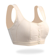 Middle-aged and elderly cotton rimless bra female mother front buckle wide shoulder underwear vest large cup bra
