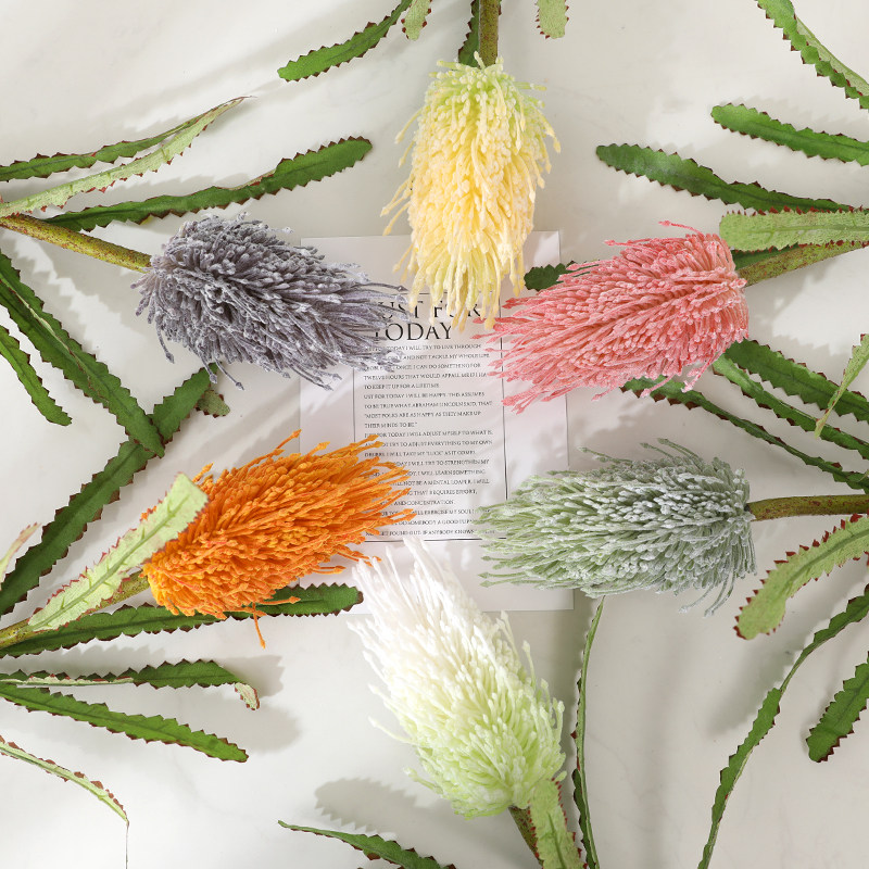 Buddhist pagoda flower Bank wood simulation flower emperor flower plastic fake flower European-style high-end dining table coffee table decoration ornaments