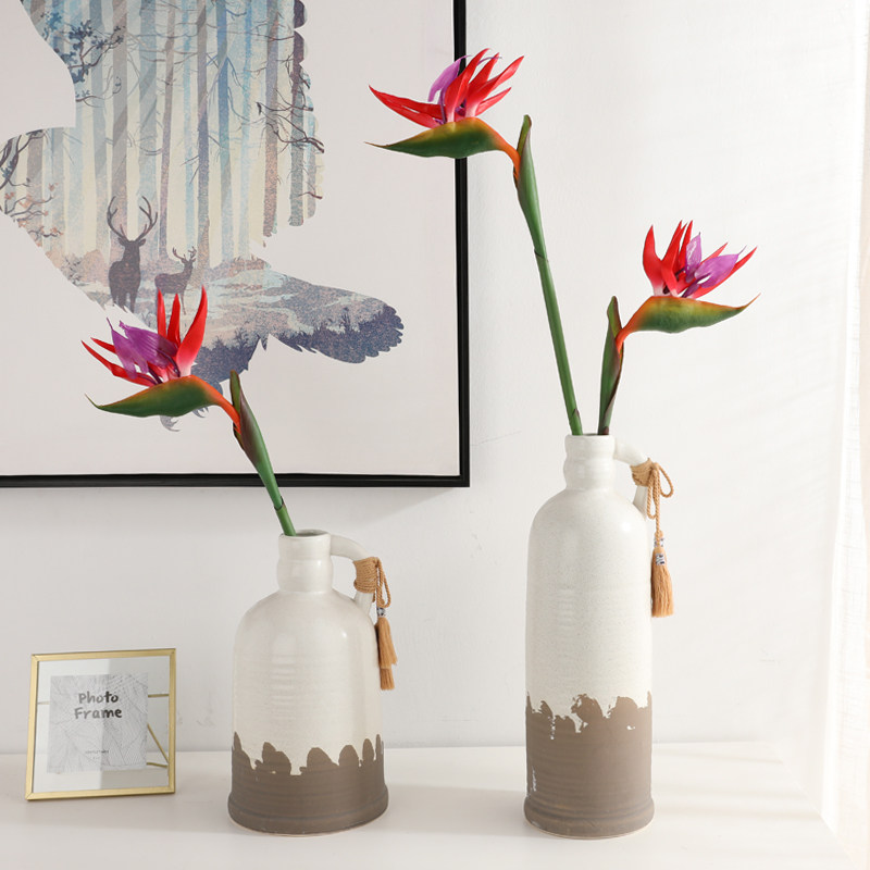 Bird of paradise simulation flower feel single crane Wanglan fake flower Home art flower arrangement ornaments Hotel interior decoration