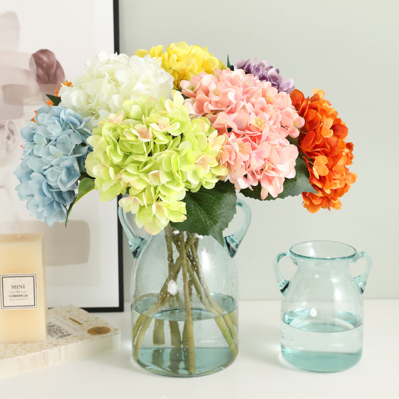 10 color American high quality simulation hydrangea single fake flower Living room coffee table Dining table flower arrangement decoration large flowers