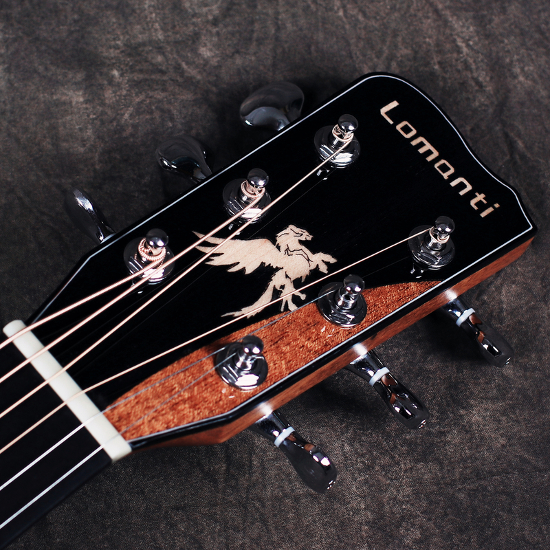 Lomanti Romantic Guitar Snowflake Veneer Folk Guitar with Amplifier, Single Wood, Advanced Fingerstyle, Beginner, Novice