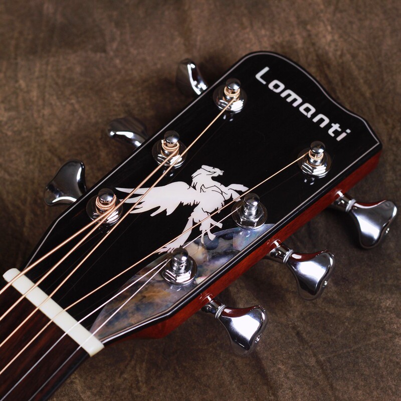 Lomanti Romantic Guitar Single-Board Folk Guitar with Amplifier, Acoustic-Electric Top, Unisex, Wooden, Intermediate Fingerstyle, Beginner, Novice