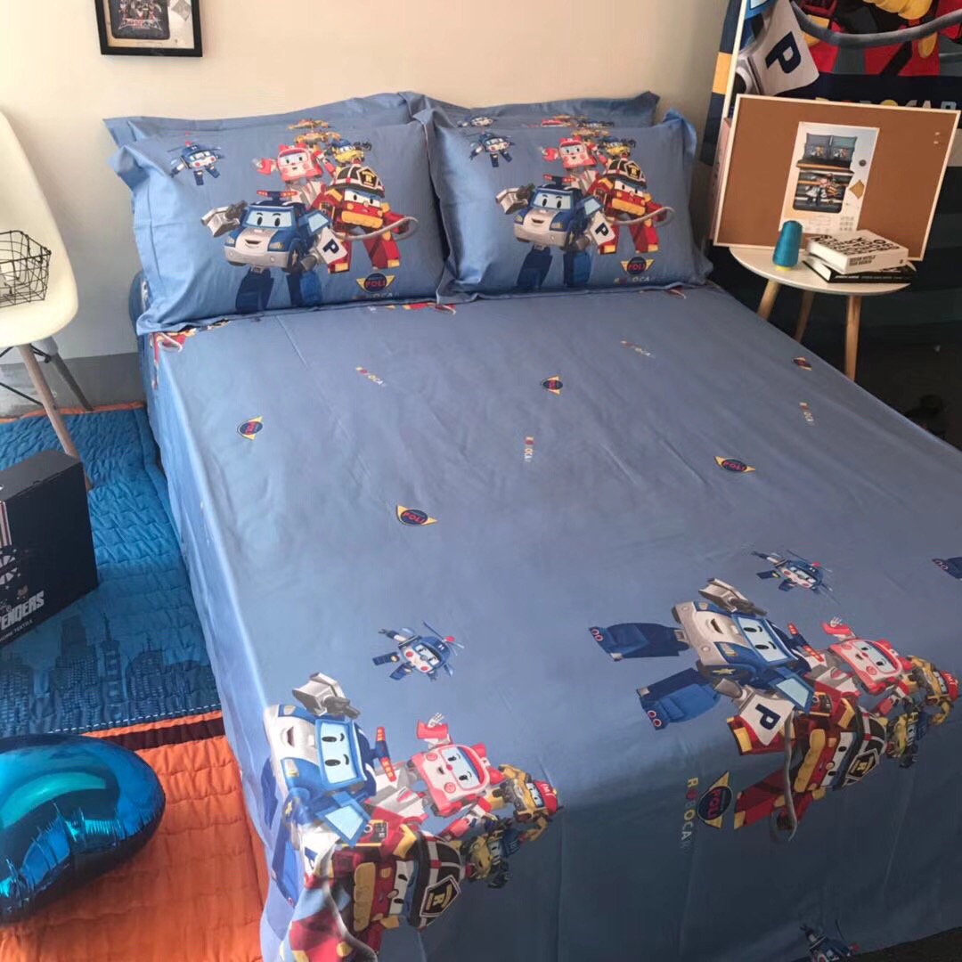 Trẻ em quilt cover đơn giản giường cotton bốn mảnh phim hoạt hình anime Superman cotton boy ba mảnh bộ đồ giường